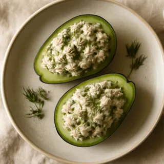 Avocado Boats With Creamy Dill Tuna Salad