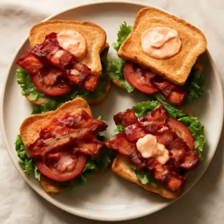 Bacon, Lettuce And Tomato Sandwiches With Chipotle Mayo