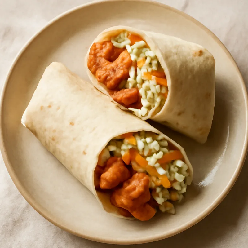 Buffalo Chicken Wraps With Blue Cheese Slaw