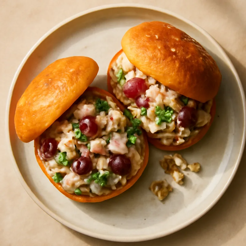 Chicken Salad Sandwiches With Grapes And Toasted Walnuts