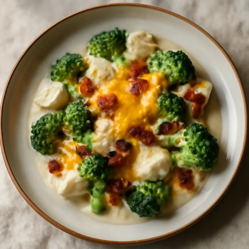 Creamy Chicken And Broccoli Bake With Cheddar And Bacon