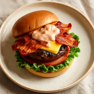 Diner Bacon Cheeseburgers With Special Sauce