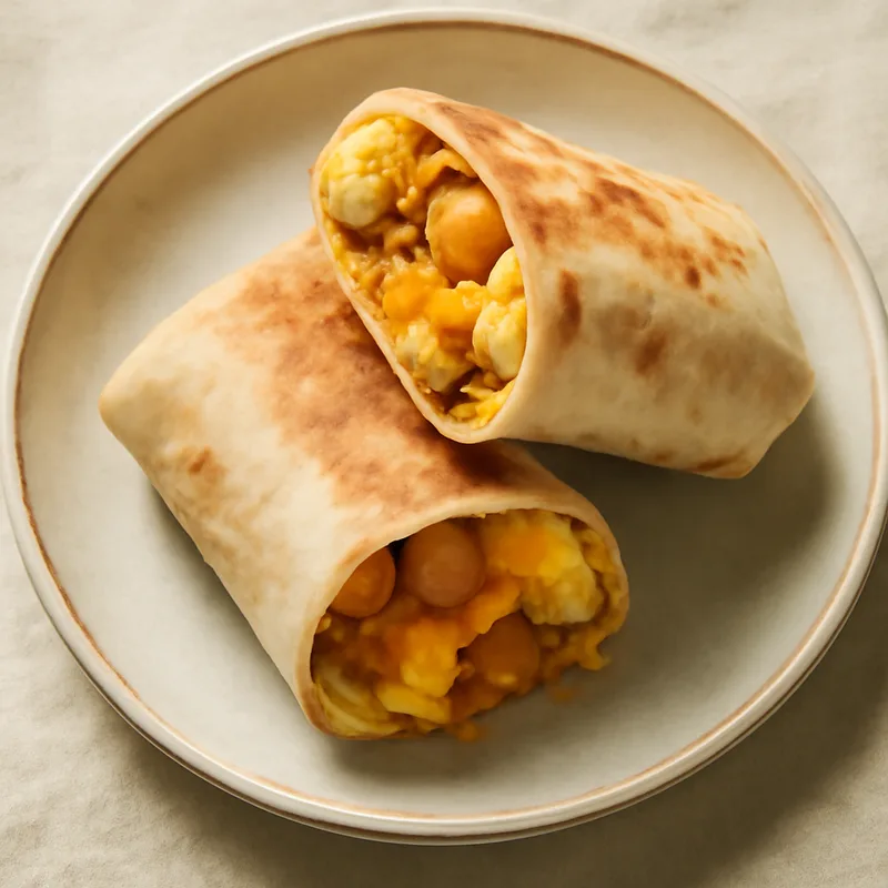 Egg, Cheddar And Home Fry Burritos