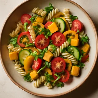 Garden Pasta Salad With Cheddar And Sweet Peppers