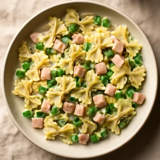 Ham And Swiss Pasta Salad With Peas