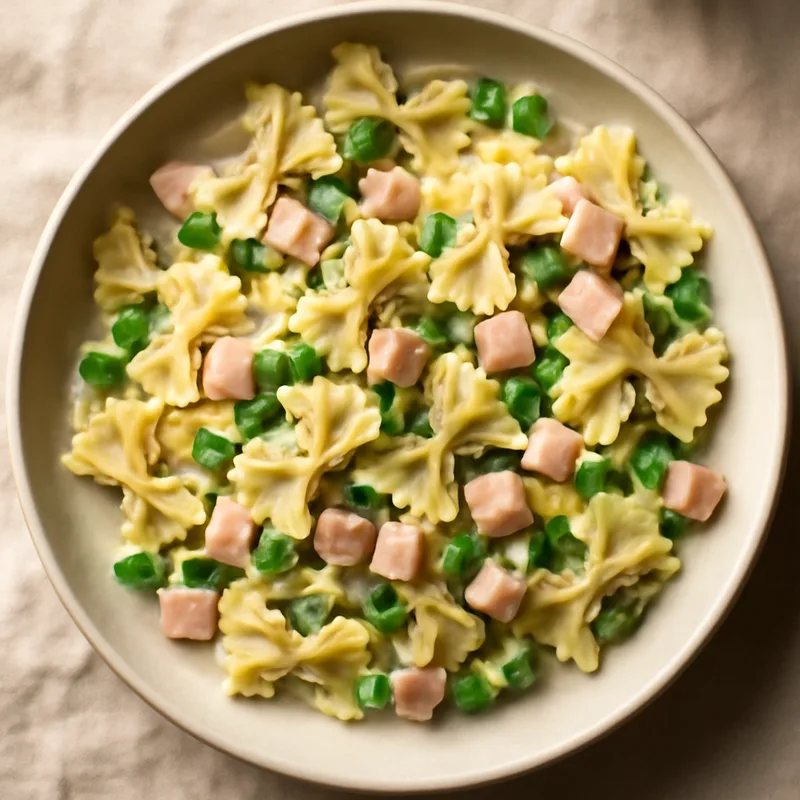 Ham And Swiss Pasta Salad With Peas
