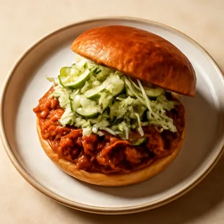 Pulled Chicken Barbecue Sandwiches With Dill Pickle Slaw