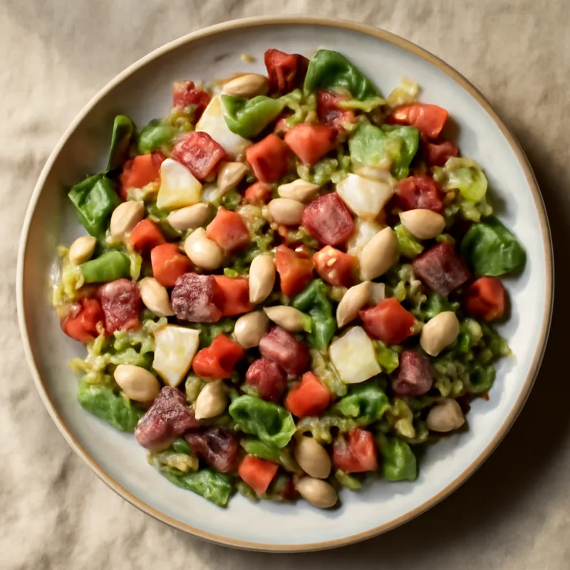 Salami And Provolone Chopped Salad With White Beans