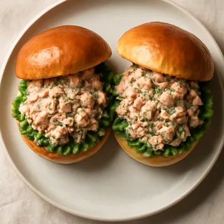 Salmon Salad Sandwiches With Dill And Red Onion