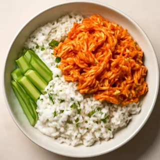 Shredded Buffalo Chicken Bowls With Ranch And Celery