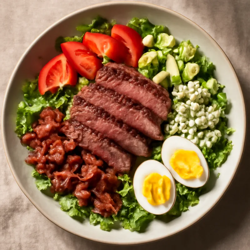 Sirloin Cobb Salad With Bacon, Blue Cheese And Egg