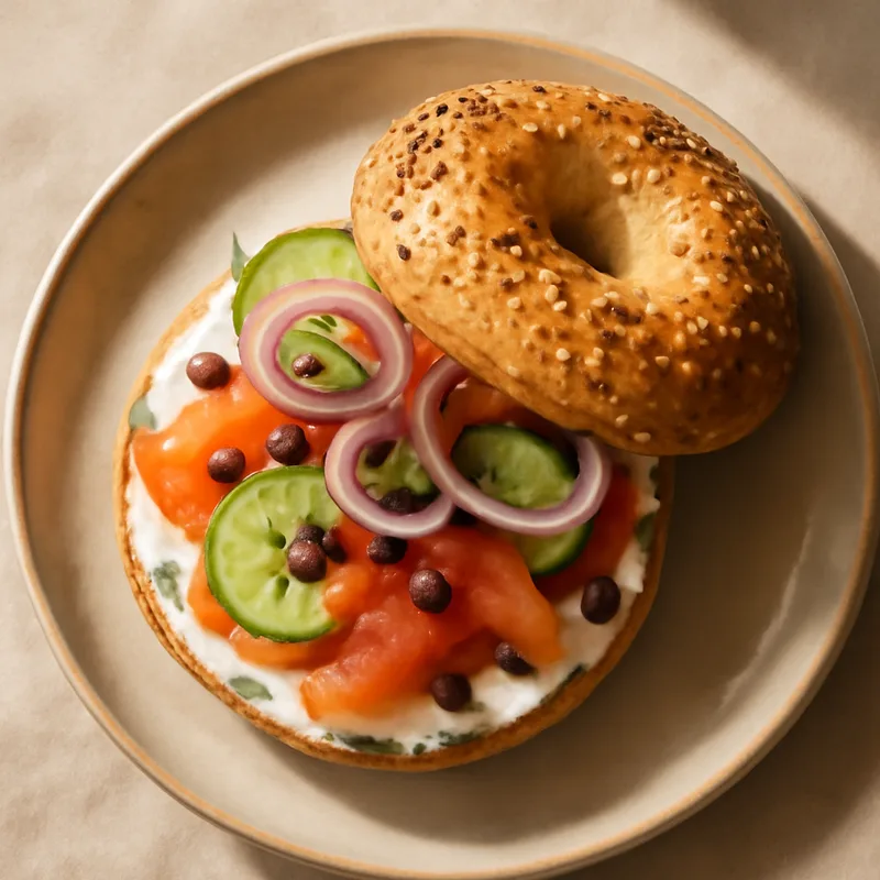 Smoked Salmon And Cream Cheese Bagel Plates