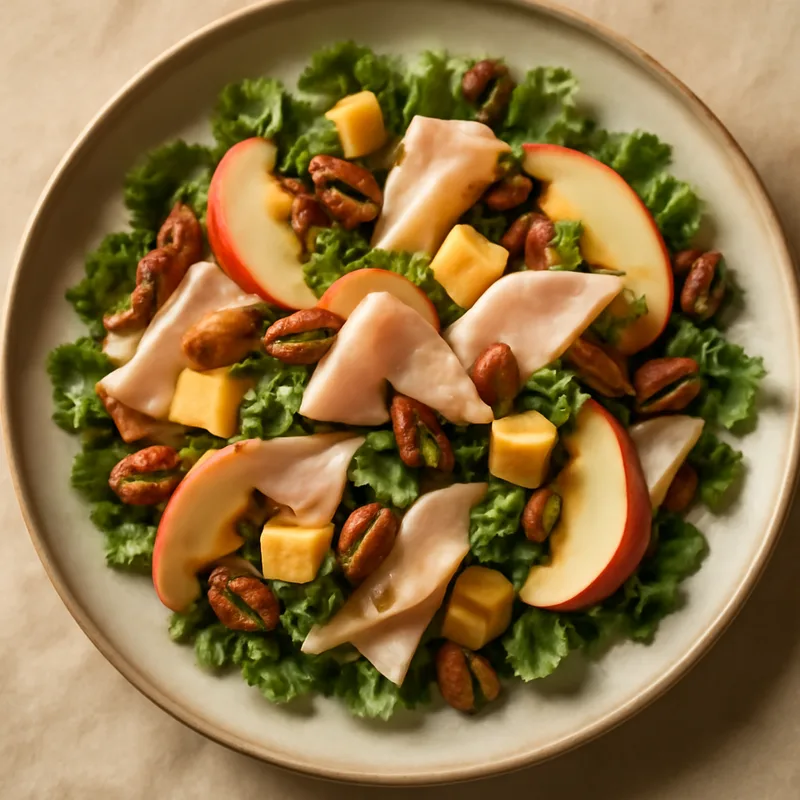 Smoked Turkey And Apple Salad With Cheddar And Pecans