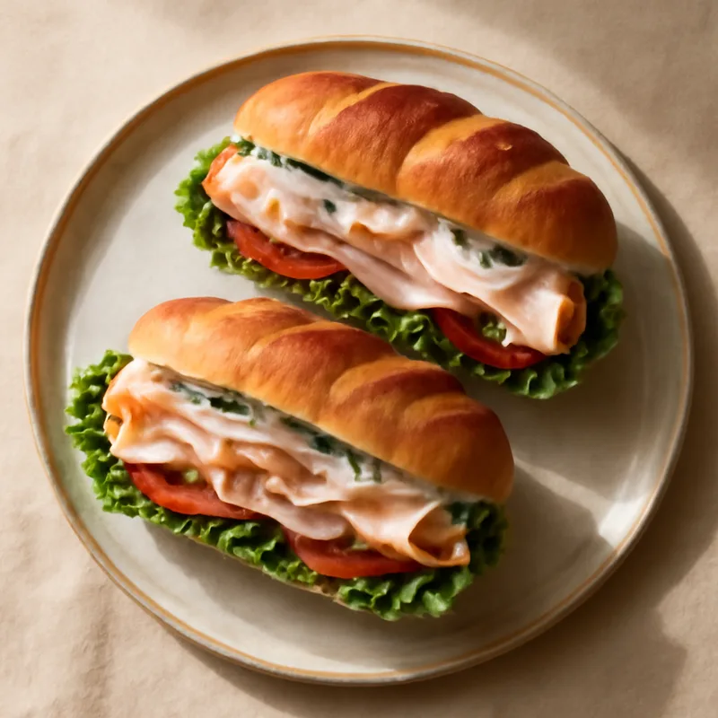 Smoked Turkey Hoagies With Provolone And Herb Mayo