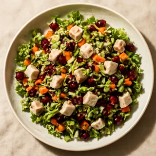Turkey And Wild Rice Chopped Salad With Cranberries